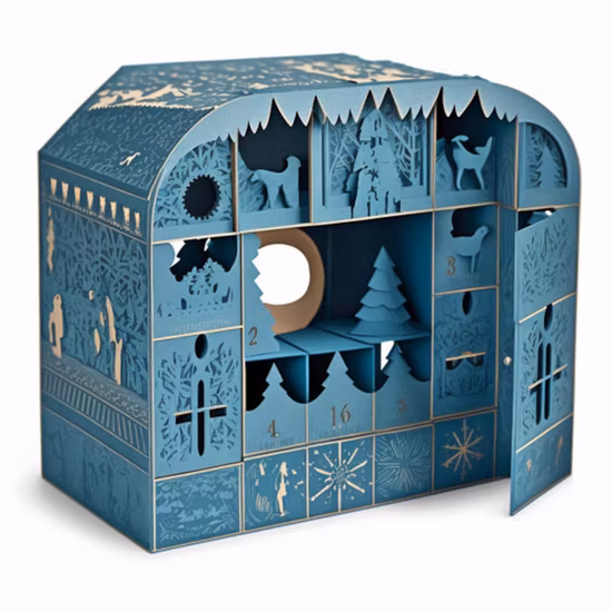 Косметическая упаковка рождественского адвент-календаря, картонная подарочная коробка-сюрприз