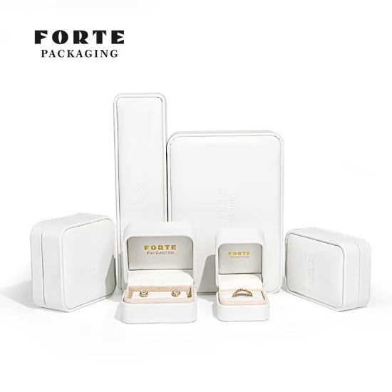 Роскошная модная кожаная упаковка Forte для ювелирных изделий с логотипом, серая шкатулка для драгоценностей