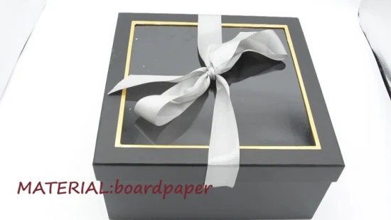 Роскошные подарочные коробки с черным упаковочным ящиком для горячего тиснения логотипа с логотипом